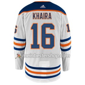 Edmonton Oilers JUJHAR KHAIRA 16 Adidas Weiß Trikot Authentic - Herren